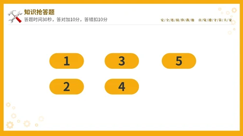 黄色立体安全生产安全月知识竞赛PPT安全生产月