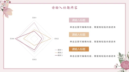 简约粉色文艺花卉PPT模板