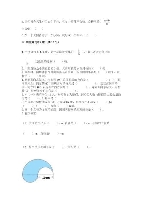 小学数学六年级上册期末卷及完整答案（典优）.docx