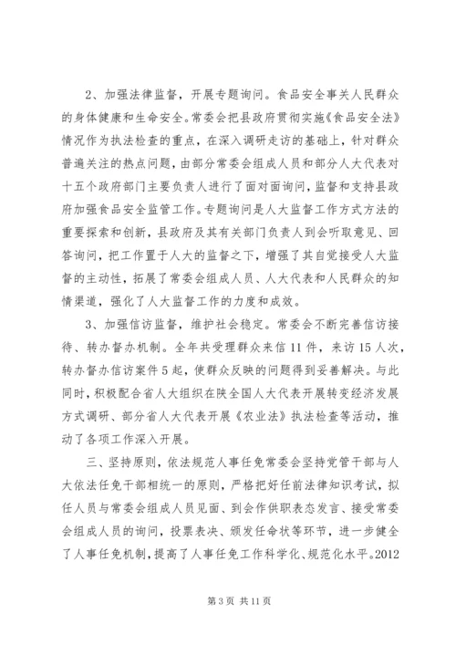 人民代表大会常务委员会工作总结报告.docx