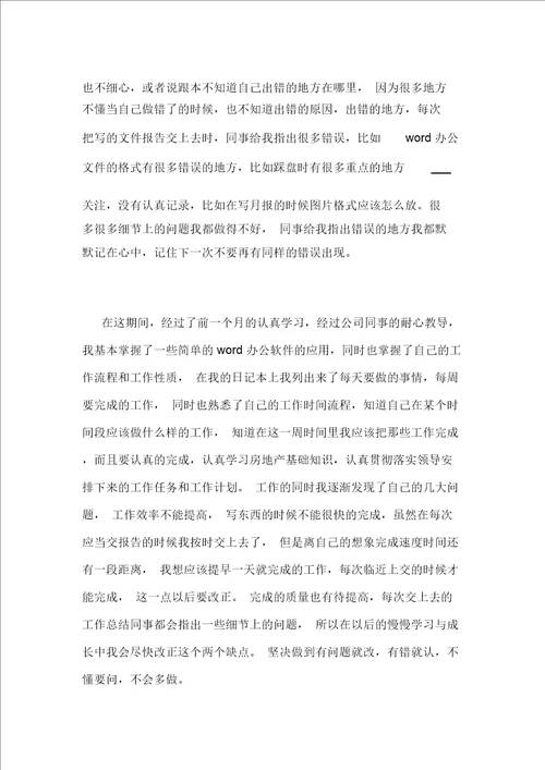 员工试用期个人转正工作总结