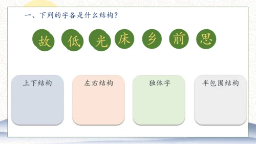 【核心素养】部编版语文一年级下册-7. 静夜思 第1课时（课件）