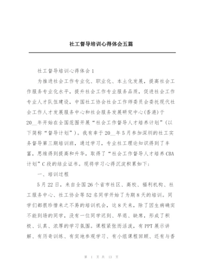 社工督导培训心得体会五篇.docx