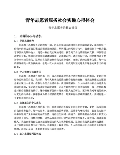 青年志愿者服务社会实践心得体会