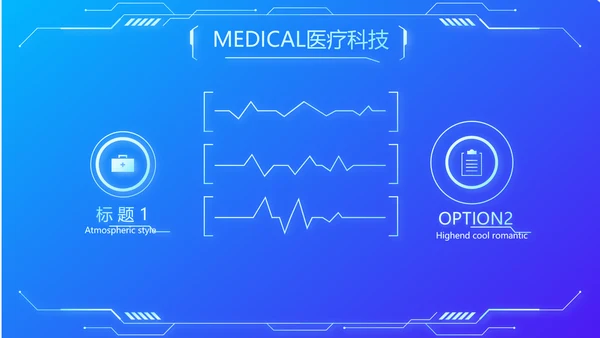 蓝色科技智慧医院医疗科技信息化建设总结PPT