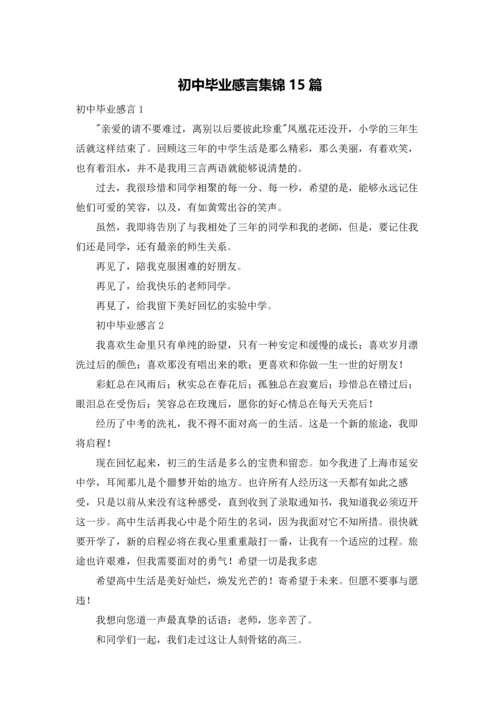 初中毕业感言集锦15篇.docx