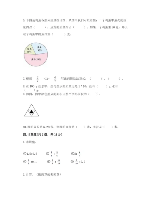 2022六年级上册数学期末测试卷精品【历年真题】.docx