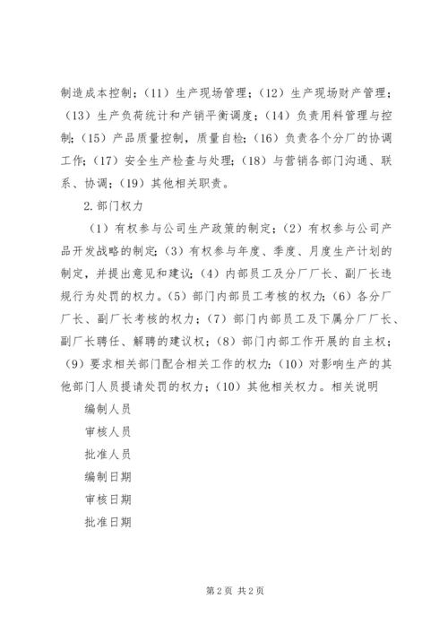 生产计划部职权范本.docx