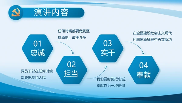 蓝色大气党建党支部年终工作总结PPT