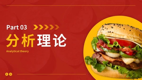 红黄实景现代精品饮食研究报告PPT模板