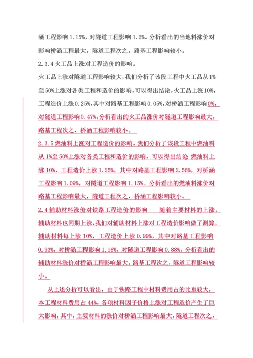 五大材料涨价对铁路和公路工程造价的影响.docx