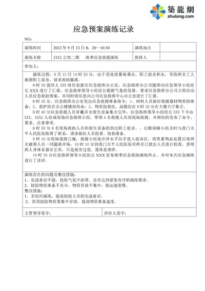 雨季演练记录.docx