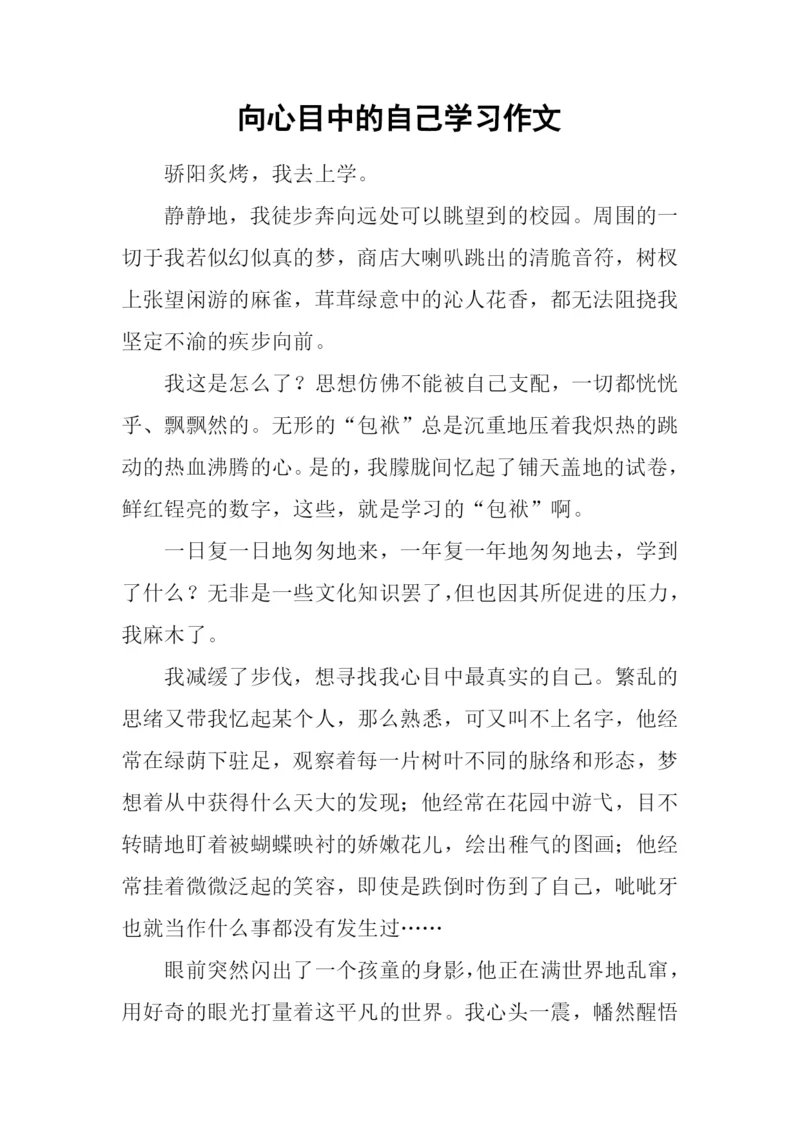 向心目中的自己学习作文.docx