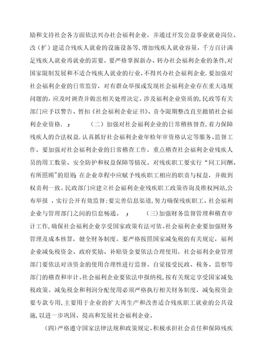 社会福利企业发展规划意见