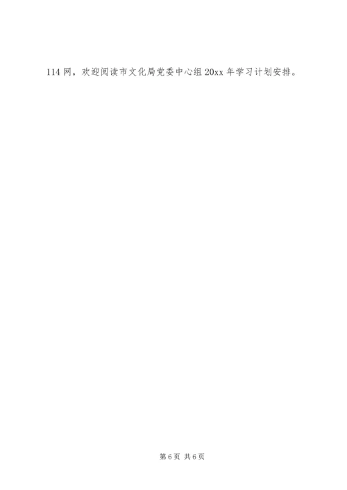 市文化局党委中心组学习计划安排.docx