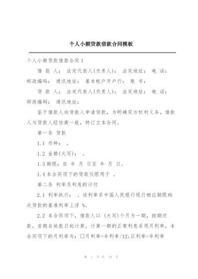 个人小额贷款借款合同模板.docx