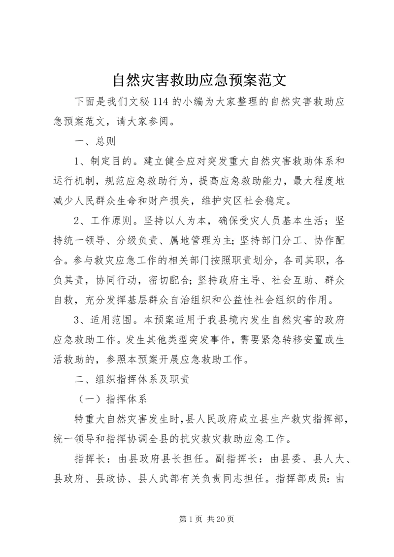 自然灾害救助应急预案范文.docx