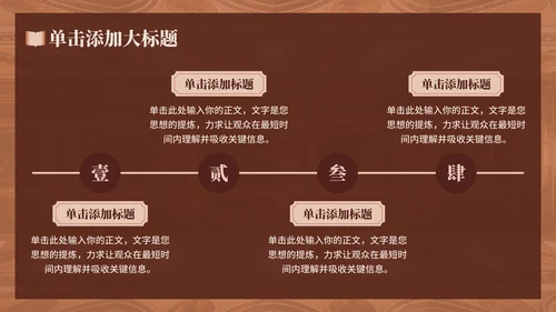 棕色中国风文化传播通用PPT模板