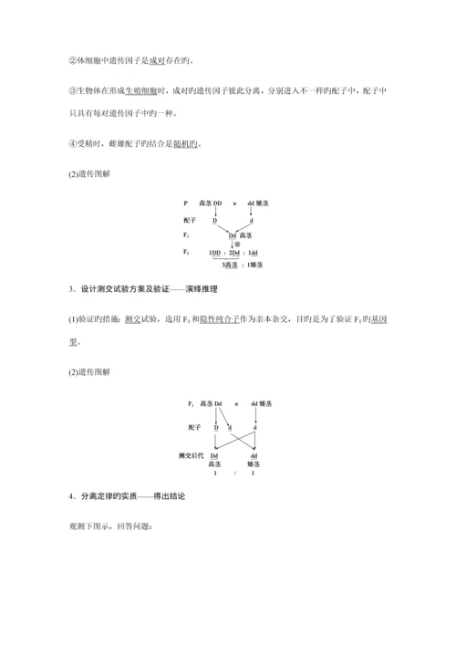 2023年生物必修二基因的分离定律知识点知识总结基础梳理.docx