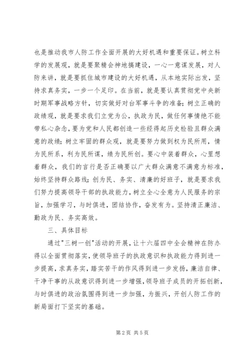 人防办三树一创指导意见.docx