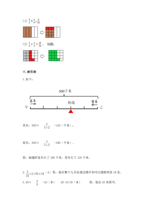 人教版六年级上册数学第一单元《分数乘法》测试卷及完整答案1套.docx