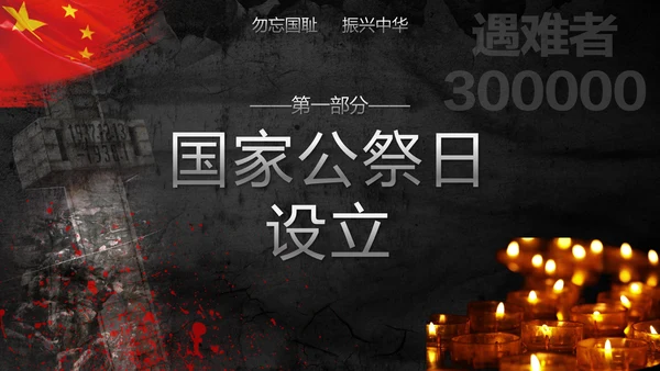 国家公祭日南京大屠杀通用PPT模板