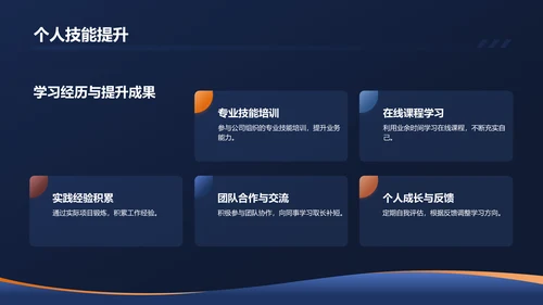 黑色商务个人述职报告PPT模板