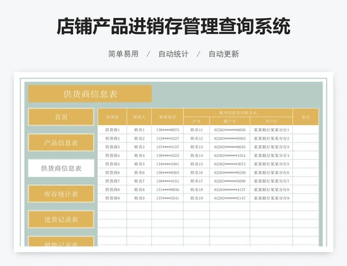 店铺产品进销存管理查询系统