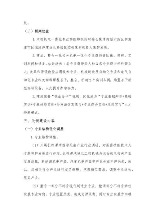 专业群优质项目建设实施专业方案.docx