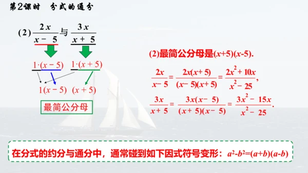 人教版数学八年级上册15.1.2.2  分式的通分课件（共17张PPT）