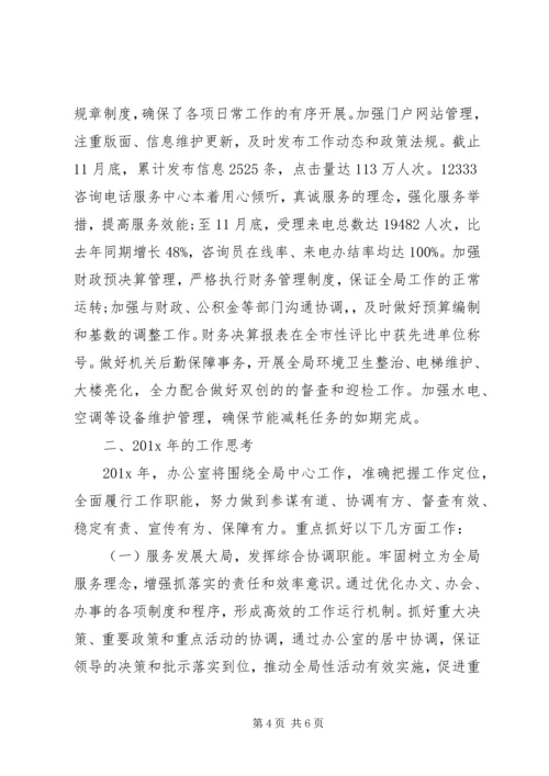 人社局办公室的工作总结.docx