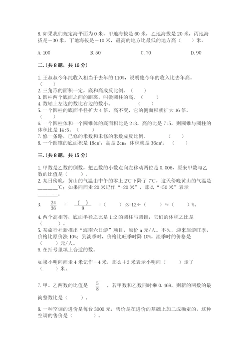 苏教版六年级数学小升初试卷及答案【名校卷】.docx