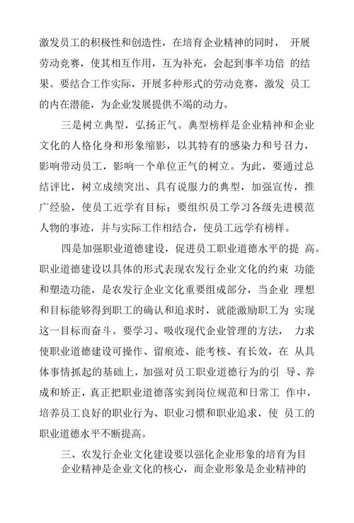 对现阶段农发行企业文化建设思索