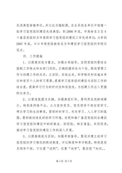 市国税局XX年XX年建设学习型党组织三年规划 (4).docx