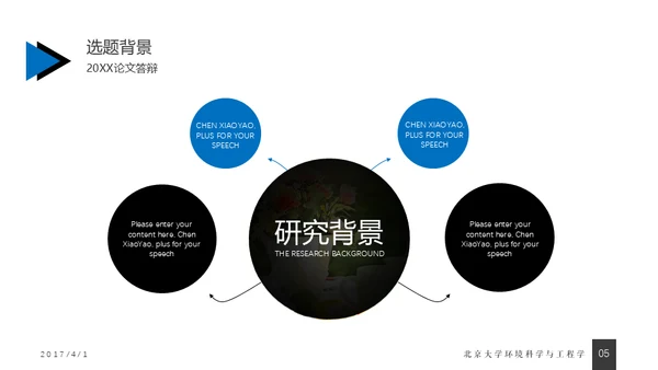 蓝色简约毕业答辩通用PPT模版