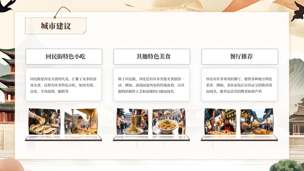 棕色系古风类西安城市旅游介绍PPT
