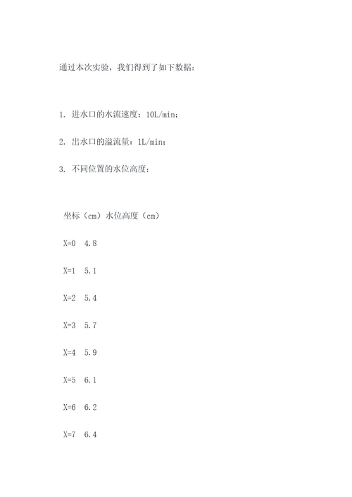 洪水涨潮模拟实验报告