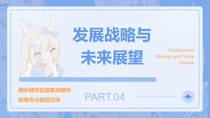 次元少女蓝色简约风城市介绍