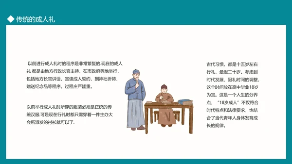 中国传统文化礼仪成人礼PPT模板