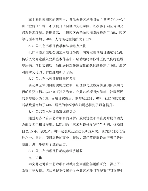 公共艺术项目对城市空间的重塑作用