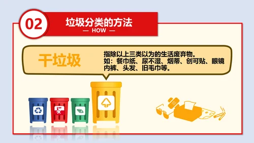 垃圾分类科普垃圾筒PPT模板