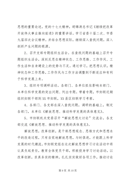 市妇联继续解放思想学习讨论情况汇报 (2).docx