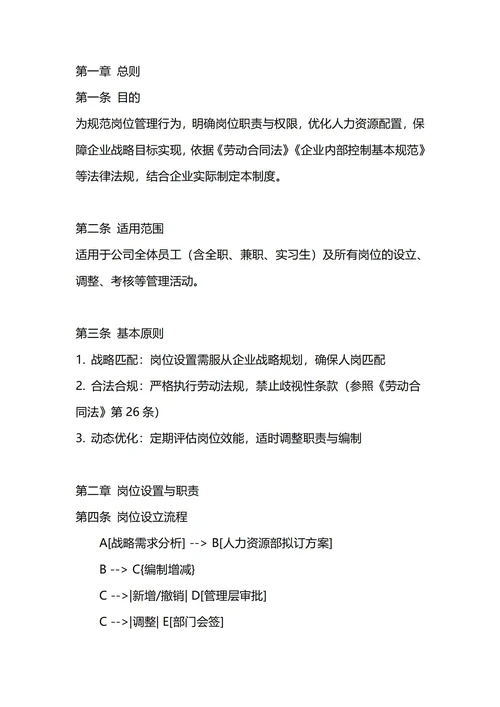 通用员工岗位管理制度