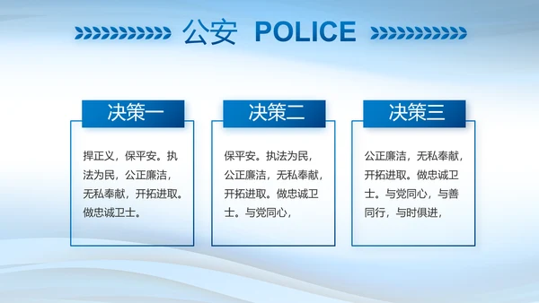 蓝色大气警察述职报告动态PPT模板