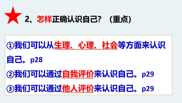 第三课 发现自己  复习课件（20张PPT）