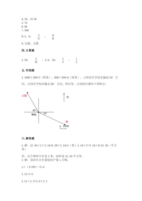 小学数学六年级上册期末测试卷含答案【预热题】.docx