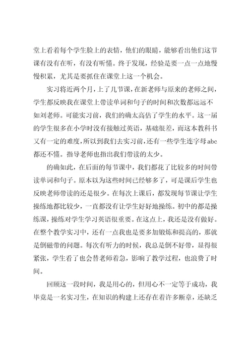 教师的顶岗实习报告