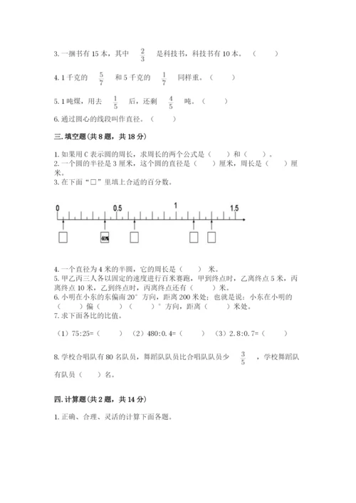 小学数学六年级上册期末卷附完整答案【各地真题】.docx