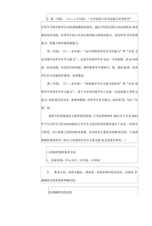 基础教育小课题研究开题报告