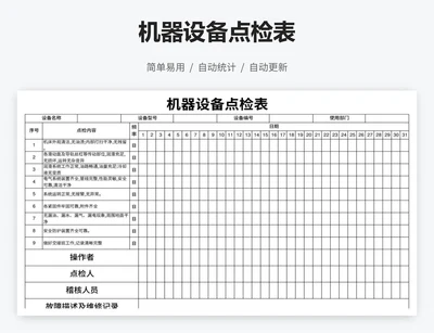 机器设备点检表